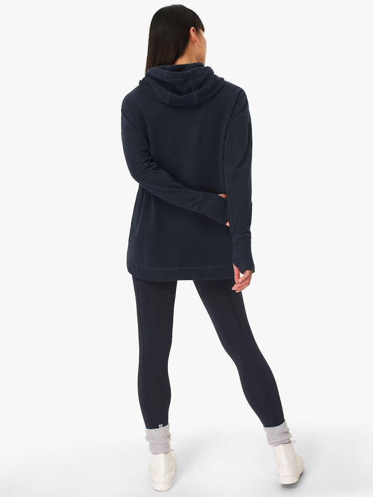 Sweaty Betty Navy Blue Escape Luxe Fleece Hoodie - Image 4 of 9