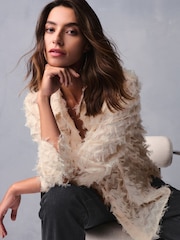 Ecru Long Sleeve Tufty Textured Jacquard Shirt - Image 1 of 7