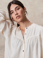 Ecru Long Sleeve Tufty Textured Jacquard Shirt - Image 10 of 13
