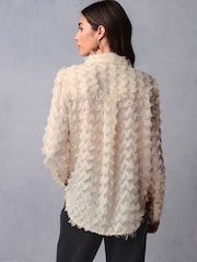 Ecru Long Sleeve Tufty Textured Jacquard Shirt - Image 2 of 7