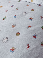 Grey Santa Christmas Duvet Cover and Pillowcase Set - Image 10 of 12