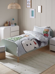 Grey Santa Christmas Duvet Cover and Pillowcase Set - Image 2 of 12