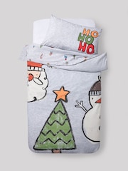 Grey Santa Christmas Duvet Cover and Pillowcase Set - Image 5 of 12