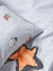 Grey Santa Christmas Duvet Cover and Pillowcase Set - Image 9 of 12