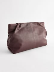 Berry Red Leather Oversized Clutch Bag - Image 6 of 10