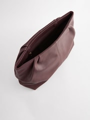 Berry Red Leather Oversized Clutch Bag - Image 7 of 10