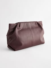 Berry Red Leather Oversized Clutch Bag - Image 8 of 10