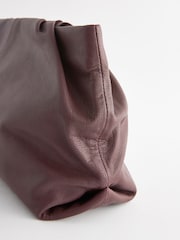 Berry Red Leather Oversized Clutch Bag - Image 9 of 10