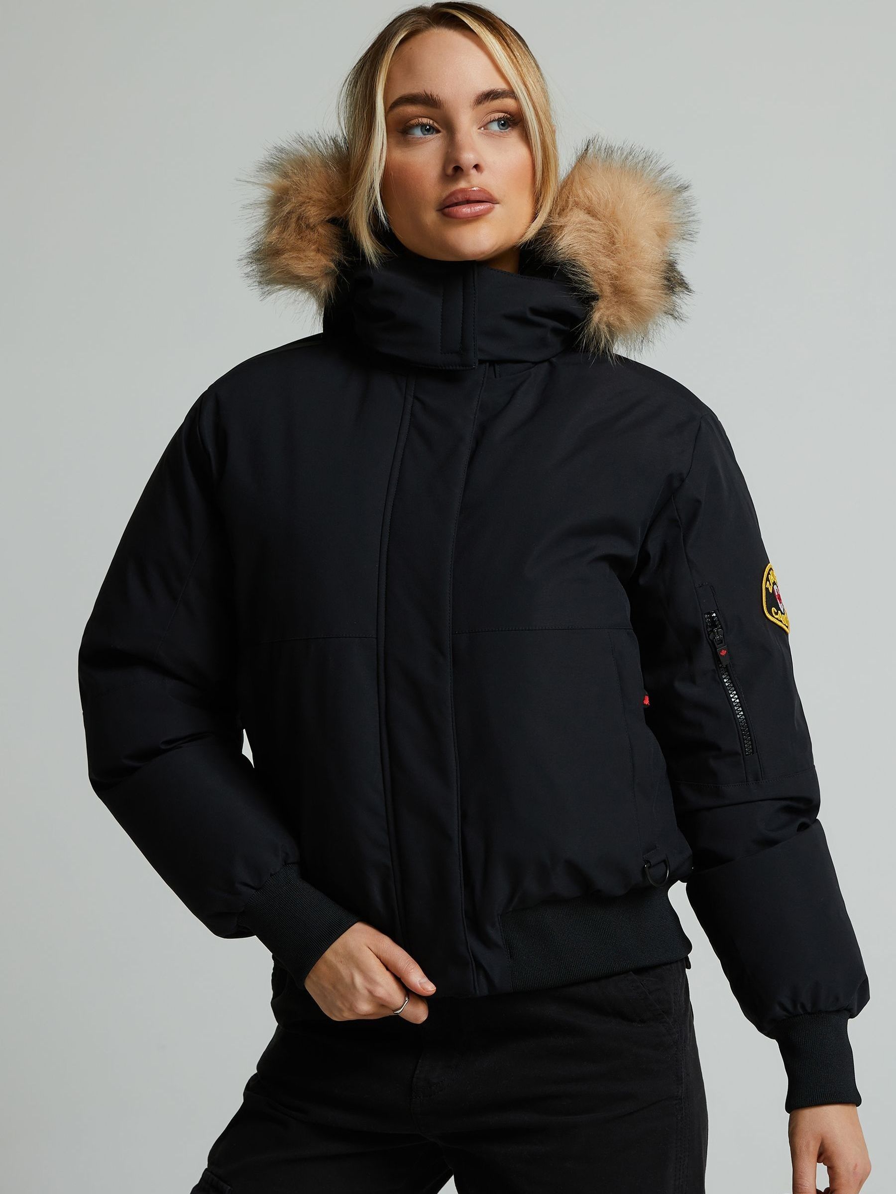 Buy Zavetti Canada Black Olivia Bomber Jacket from the Next UK