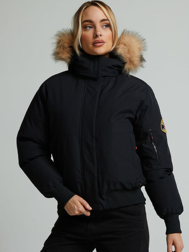 Zavetti Canada Black Olivia Bomber Jacket - Image 1 of 7
