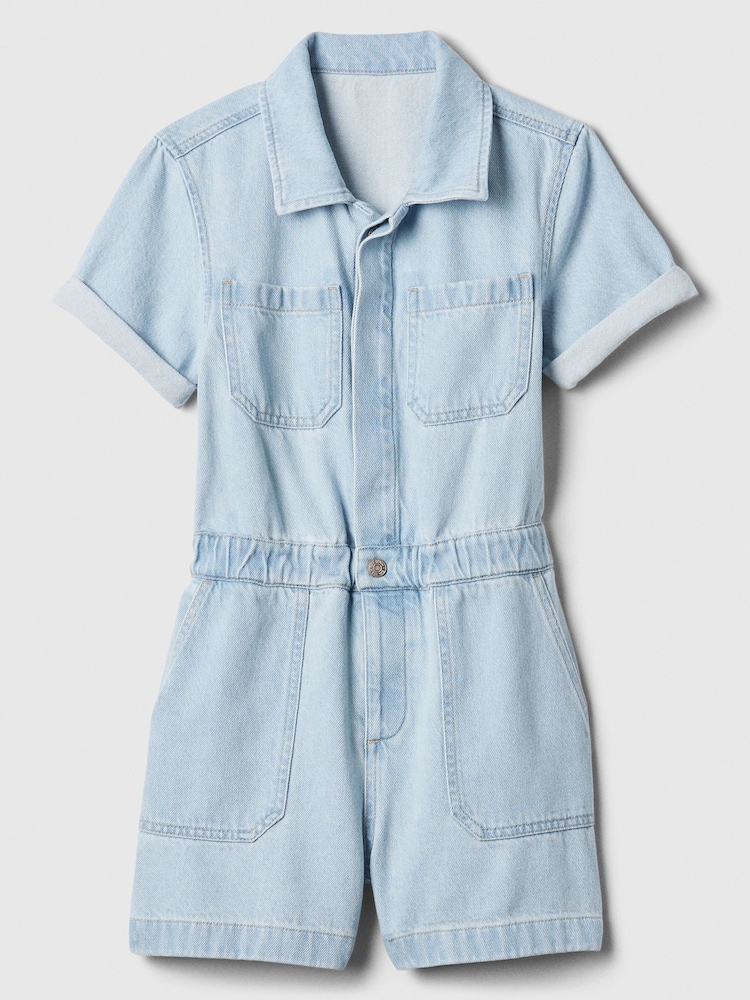 Gap Blue Denim Button Up Playsuit (4-13yrs) - Image 1 of 3