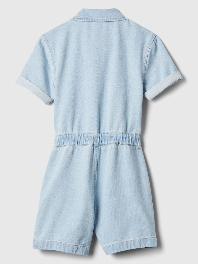 Gap Blue Denim Button Up Playsuit (4-13yrs) - Image 2 of 3 Gap Blue Denim Button Up Playsuit (4-13yrs) - Image 2 of 3