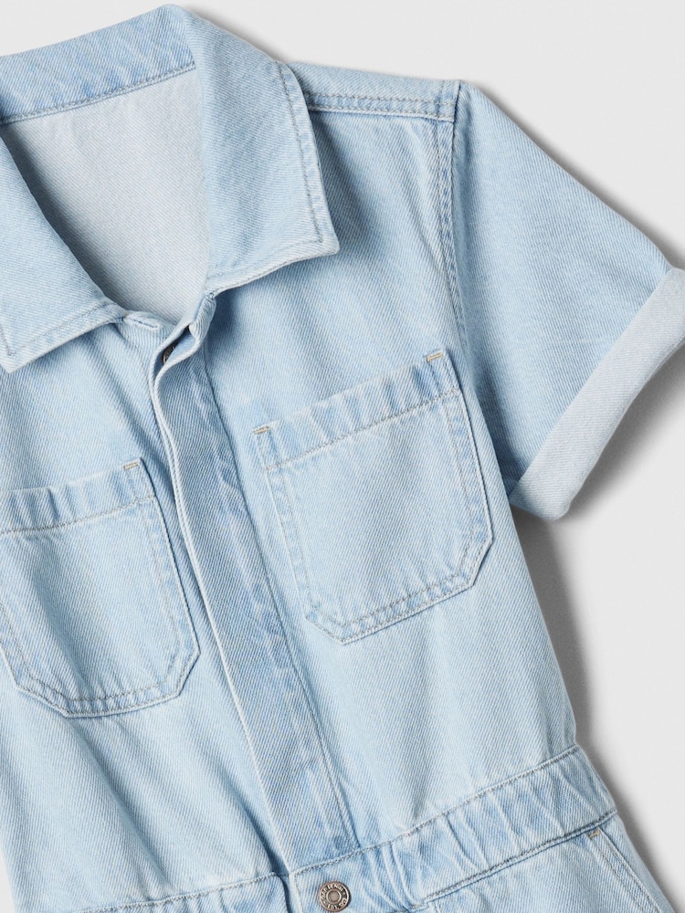 Gap Blue Denim Button Up Playsuit (4-13yrs) - Image 3 of 3