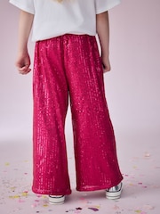 Pink Wide Leg Sequin Trousers (3-16yrs) - Image 3 of 7