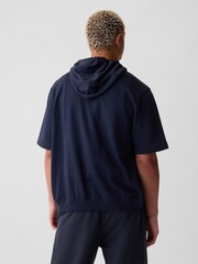 Gap Blue Logo Zip Up Short Sleeve Hoodie - Image 2 of 5