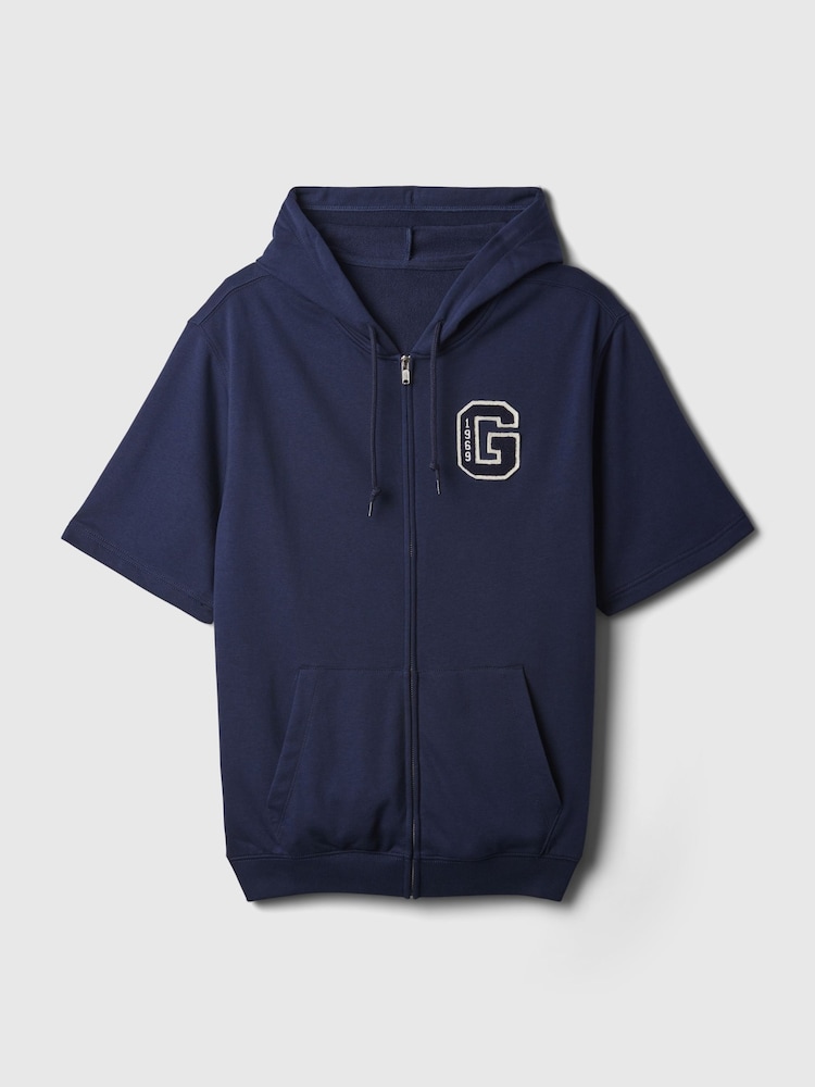 Gap Blue Logo Zip Up Short Sleeve Hoodie - Image 5 of 5 Gap Blue Logo Zip Up Short Sleeve Hoodie - Image 5 of 5