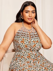 Curves Like These Halterneck Keyhole Midi Rochie - Imaginea 2 din 4