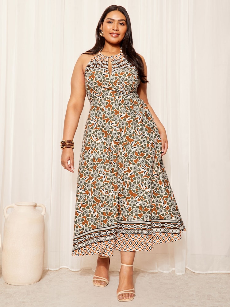 Curves Like These Halterneck Keyhole Midi Rochie - Imaginea 4 din 4