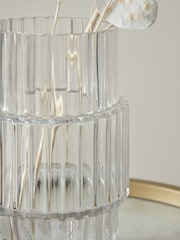 Clear Small Ribbed Glass Vase - Image 2 of 5