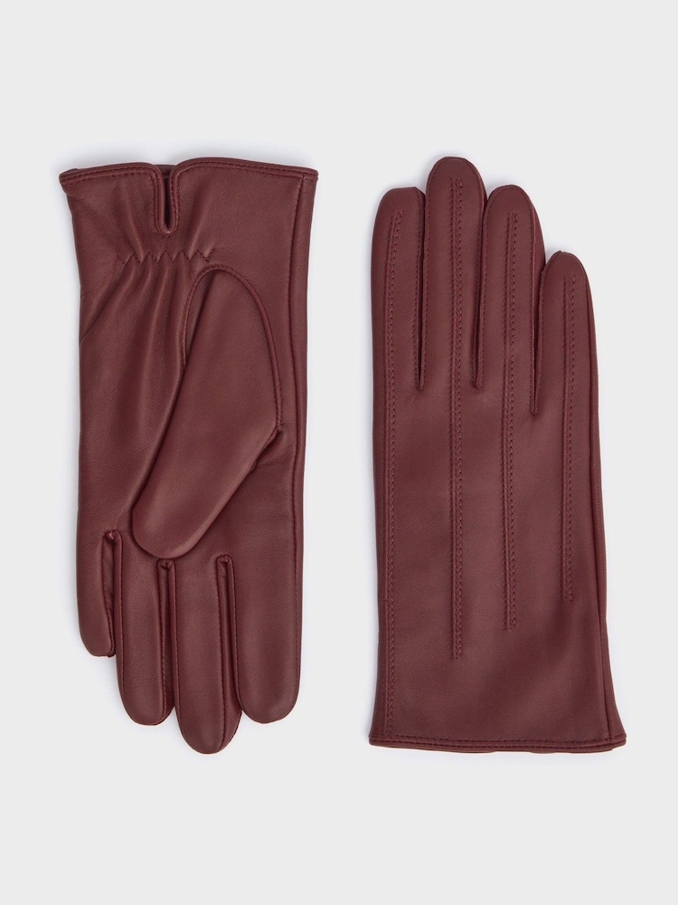 Osprey London Purple The Lila Leather Gloves - Image 1 of 4