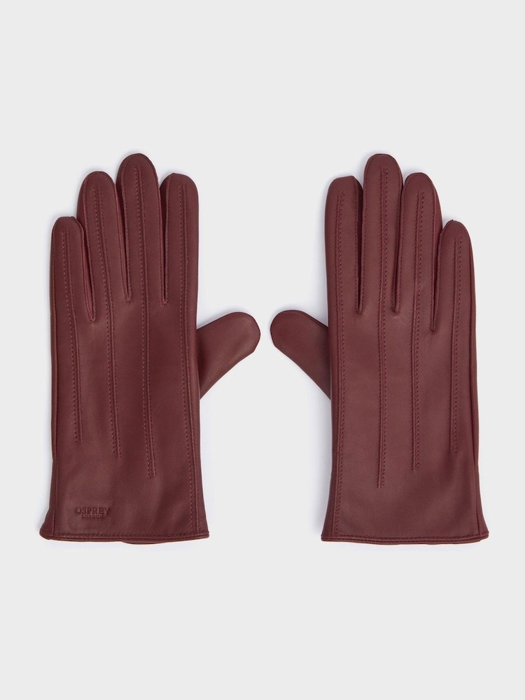 Osprey London Purple The Lila Leather Gloves - Image 2 of 4