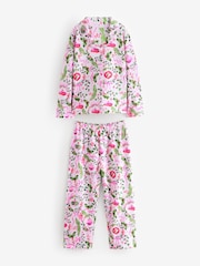 Pink/Green Christmas Jersey Button Through 100% Cotton Pyjamas 1 Pack (3-16yrs) - Image 5 of 8