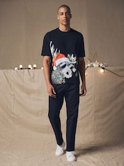 črna Moose - Božična majica s kratkimi rokavi iz 100% bombaža - Slika 2 iz 7