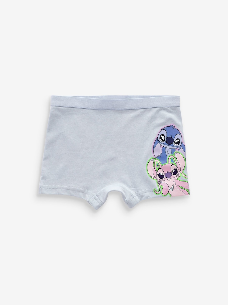 Pink/Blue Lilo And Stitch Shorts Briefs 5 Pack (2-16yrs) - Image 4 of 9