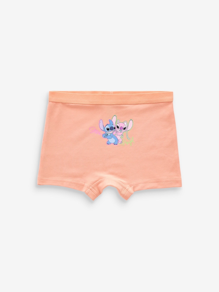 Pink/Blue Lilo And Stitch Shorts Briefs 5 Pack (2-16yrs) - Image 6 of 9