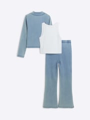 River Island Mädchen-Jeans aus Denim mit durchgehendem Reißverschluss aus 100% Baumwolle im 3er-Pack - Bild 2 von 5
