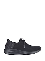 Skechers Black Chrome Wide Fit Slipins Ultra Flex 3.0 Brilliant Path Trainers - Image 2 of 3