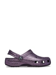 Crocs Purple Kids Classic Glitter Clogs - Image 1 of 7