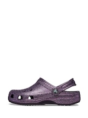 Crocs Purple Kids Classic Glitter Clogs - Image 2 of 7