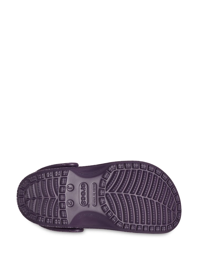Crocs Purple Kids Classic Glitter Clogs - Image 7 of 7
