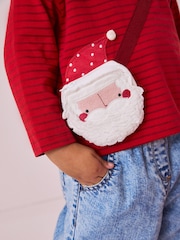 Красный с Санта-Клаусом - 100% Cotton Long Sleeve Bag T-Shirt (3mths-7yrs) - Изображение 3 из 7