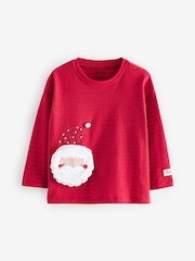 Красный с Санта-Клаусом - 100% Cotton Long Sleeve Bag T-Shirt (3mths-7yrs) - Изображение 4 из 7