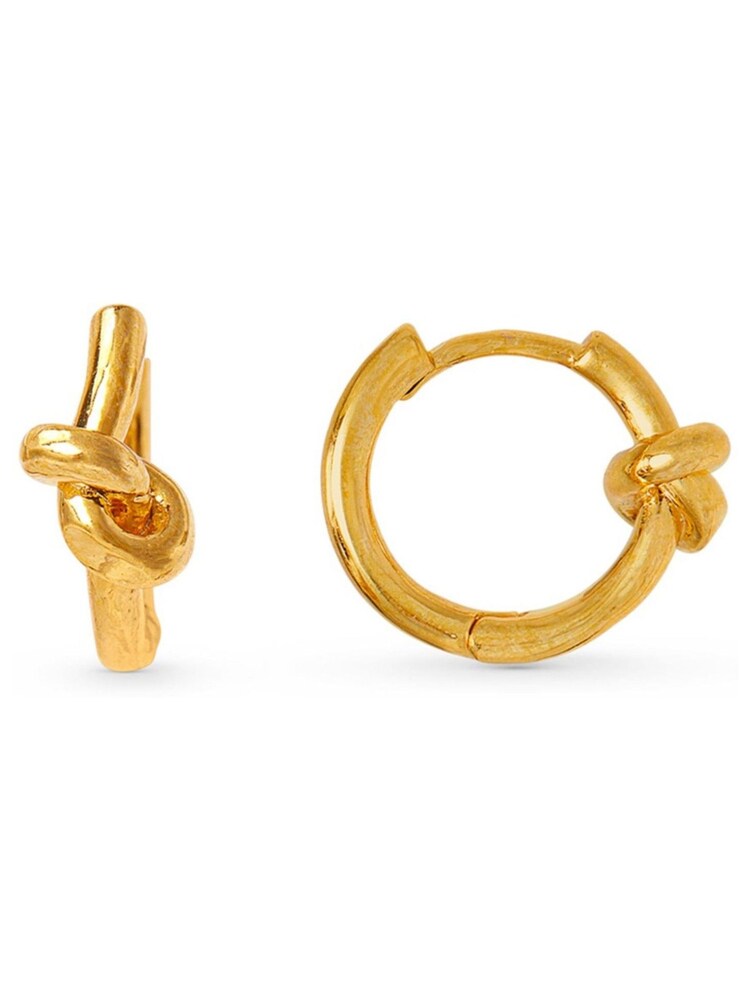 Orelia London 18k Gold Plating Polished Knot Huggie Hoops Earrings - Image 1 of 2