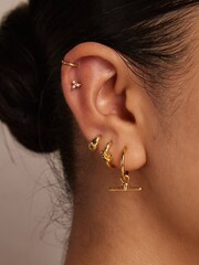 Orelia London 18k Gold Plating Polished Knot Huggie Hoops Earrings - Image 2 of 2