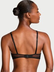 Victoria's Secret Black Triangle Faux Leather Monogram Bra - Image 2 of 4
