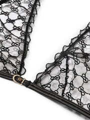 Victoria's Secret Black Triangle Faux Leather Monogram Bra - Image 4 of 4