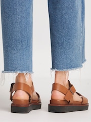 JD Williams Black Leather Buckle Sandals In Wide Fit - Image 2 of 4