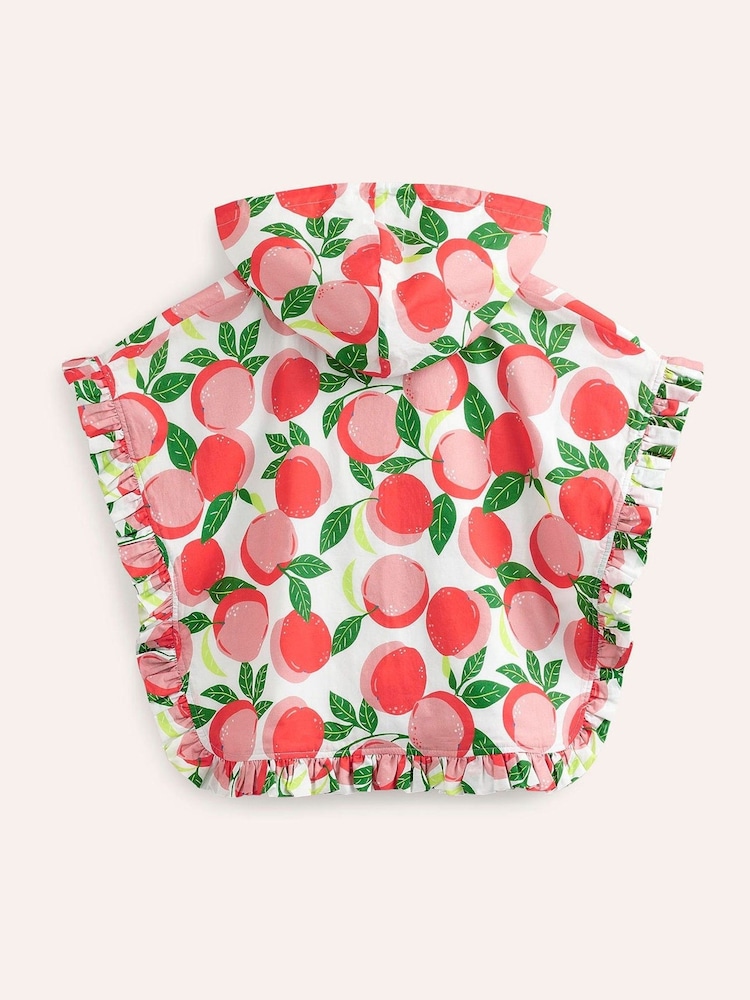 Boden Orange 100% Cotton Peach Towelling Poncho Hoodie - Image 2 of 3 Boden Orange 100% Cotton Peach Towelling Poncho Hoodie - Image 2 of 3