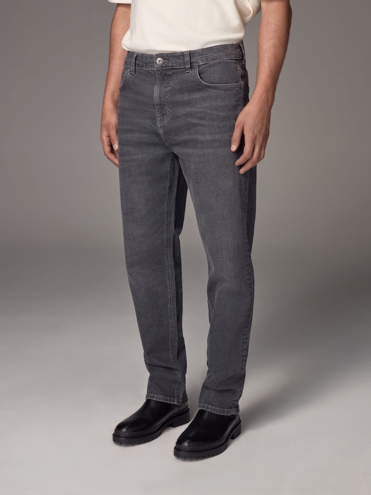 V barvi oglja - Raven kroj - Vintage Wash denim kavbojke - Slika 1 iz 11