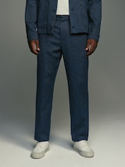 Blue EDIT Denim Look Joggers Trousers - Image 1 of 9