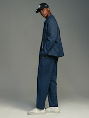 Blue EDIT Denim Look Joggers Trousers - Image 4 of 9