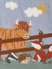 JoJo Maman Bébé Blue Countryside Scene Applique Top - Image 4 of 5