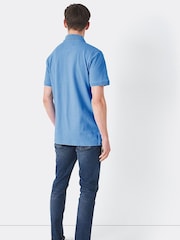 Crew Clothing Sky Blue 100% Cotton Pique Polo Shirt - Image 2 of 4
