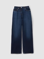 Reiss Dark Blue Lyle Lightweight Viscose Blend Relaxed Jeans - Image 2 of 5