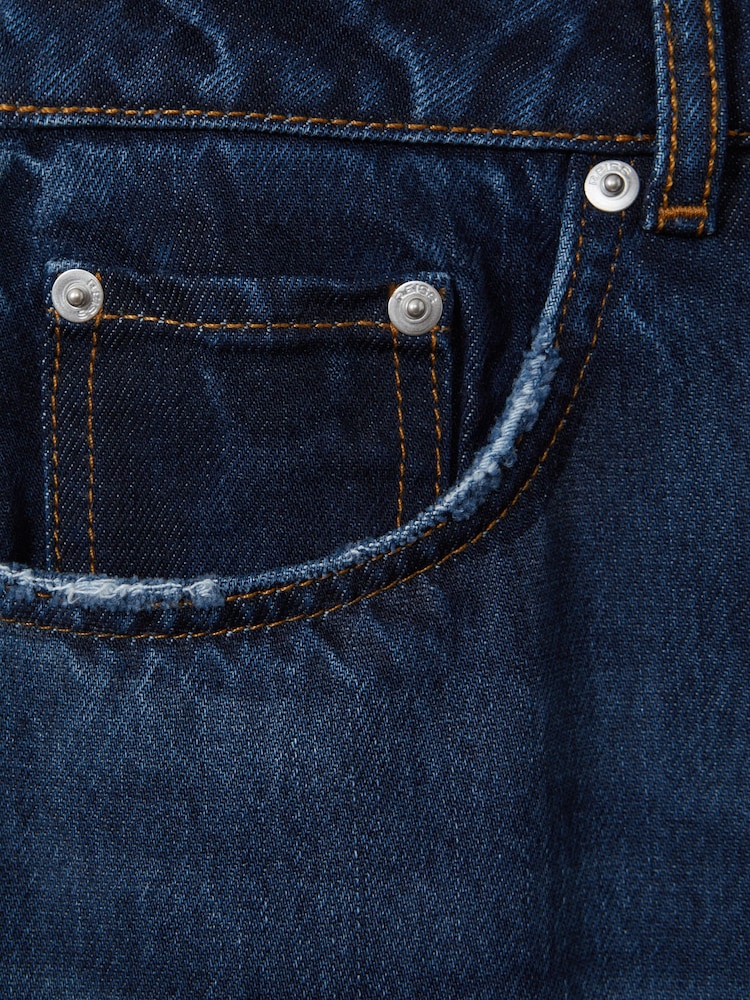 Reiss Dark Blue Lyle Lightweight Viscose Blend Relaxed Jeans - Image 5 of 5