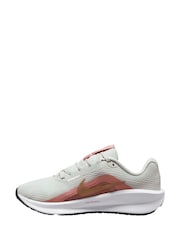 Nike Grey/Pink/White Downshifter 13 Road Running Trainers - Image 2 of 5